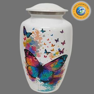 Urne funéraire écologique de style américain Linea Exports Inc, motif floral violet avec colibris, personnalisable, motif artistique, pour adulte - Product Image 5