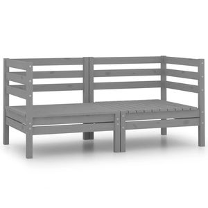 Sofá de Jardín Modular Mediano de 2 Plazas en Madera de Pino Gris Sólido, Diseño de Tendencia 2022 - Product Image 2