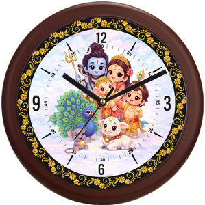 Horloge Murale Design Liviya Shiv Family - Décoration Spirituelle Personnalisée en Plastique Premium pour la Fête des Pères/Femmes et la Remise des Diplômes - Product Image 1