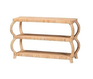 Minimalist Rattan <b>Console</b> <b>Table</b> Wooden Entryway Cabinet with Handwoven Cane Panels and Spacious <b>Storage</b> - Product Image 2