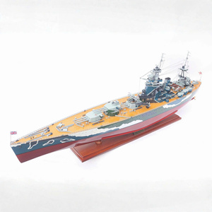 Modèle de navire de guerre britannique HMS RODNEY en bois peint à la main pour collection ou cadeau - Product Image 1