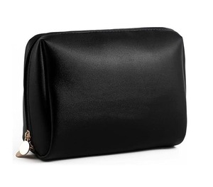 Pochette de voyage en cuir véritable pour accessoires, trousse de maquillage zippée, sac de toilette pour femmes et hommes - Product Image 1