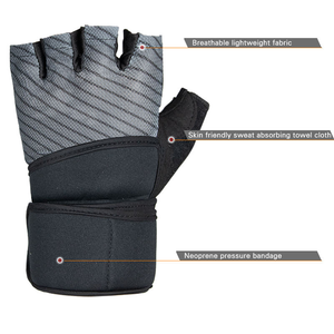 Gants de musculation personnalisés avec logo, rembourrés en gel pour levée de poids lourds, fermeture réglable au poignet, vente en gros d'équipement de gym - Product Image 4