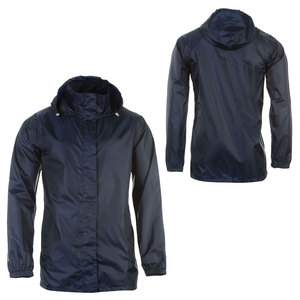 Veste de pluie imperméable à capuche bleu marine pour homme, coupe-vent décontracté, ajustement régulier, en polyester, fermeture éclair, pour la randonnée et le camping - Product Image 3