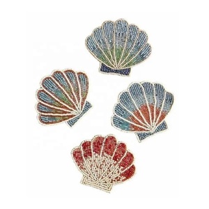 Juego de 4 Posavasos de Vidrio con Diseño de Concha para Tazas de Café, Té, Bebidas, para Uso en el Hogar y la Oficina, Posavasos Decorativos - Product Image 4