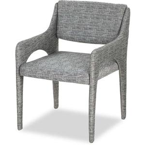 Chaise de salle à manger moderne en teck massif entièrement rembourrée, fauteuil d'appoint élégant et chic à dossier ouvert pour projet hôtelier de luxe - Product Image 1