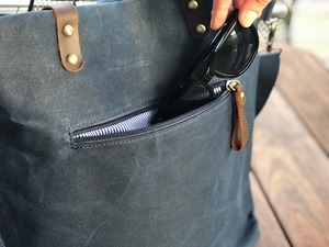 Bolso Tote de Lona y Cuero, Estilo Vintage, Impermeable, con Diseño Bordado, Bolso de Hombro, para Viajes, Trabajo, Compras, Gran Capacidad - Product Image 4