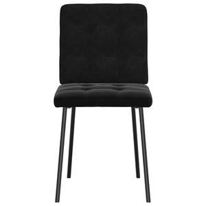 Ensemble de 6 chaises de salle à manger durables en velours noir, métal et contreplaqué - Product Image 3
