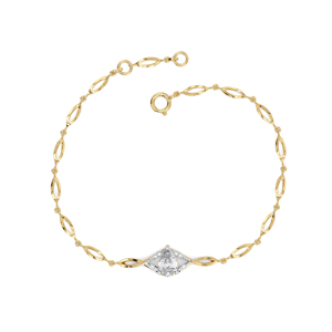 Pulsera Clásica de Oro Sólido de 18K con Diamantes de Corte Pera y Engaste de Garra, Joyería de Eslabones para Mujer, Estilo Compromiso - Product Image 3