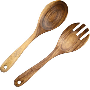 Cuillères à miel en bois faites à la main, forme ronde, design rustique, ustensiles de cuisine en bois naturel pour servir et décorer - Product Image 2