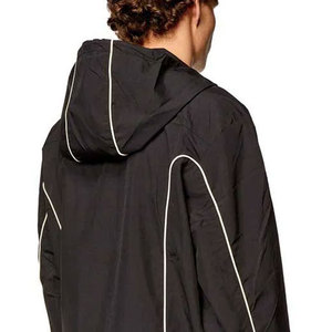 Vestes coupe-vent à capuche personnalisées de haute qualité avec logo, style décontracté automne pour hommes - Product Image 4
