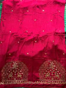 Sari Verde con Diseño de Cuadros Zari para Mujer, con Blusa Bordada de Lujo, Sari Étnico Indio para Fiestas y Bodas - Product Image 6