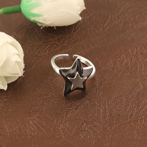 Anillo de Moda Minimalista con Estrella Plateada de 18k, Anillo de Joyería Elegante para Mujer, Venta al por Mayor, Último Modelo, Más Vendido, para Bodas y Cumpleaños - Product Image 4