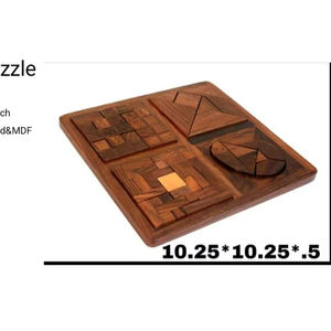 Jeu de puzzle éducatif pour enfants, en bois écologique poli, style antique, pour le plaisir familial et le défi d'intelligence - Product Image 1