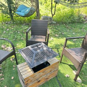 Braciere Portatile - Moderno Barbecue Quadrato, Stufa da Esterno e Caminetto da Giardino a Legna - Product Image 5