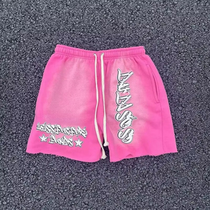 กางเกงขาสั้นออกกำลังกาย Relicstar ผ้าฟลีซหนานุ่ม 100% ผ้าฝ้าย พิมพ์ลายพัฟ สตรีทแวร์ วินเทจ สีซีดแบบซันเฟด แต่งลายปัก สำหรับผู้ชาย - Product Image 5