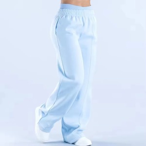 Pantalon cargo décontracté d'hiver pour femme, taille mi-haute, élastique, coupe large, poches latérales, respirant, en molleton 100% coton, séchage rapide - Product Image 1