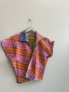 Assorted Handmade <b>Kantha</b> Reversible Quilted Short <b>Jacket</b> Boho Vintage Coat - Product Image 2