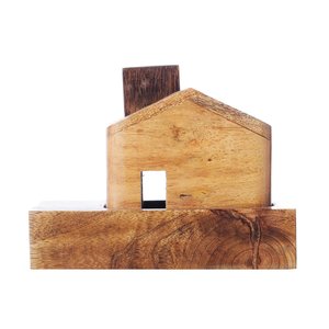 Brûleur d'encens artisanal en bois, forme maison, moderne et unique, diffuseur aromatique, utilisation toute saison, artisanat Orion - Product Image 5