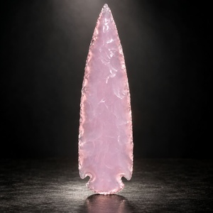 Wholesale Rose Quartz Glass Arrowhead Handmade Decorative Pink Glass Craft - Product Image 5