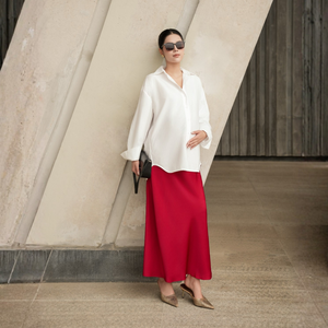 Camisa de Popelina para Mujer, 85% Algodón, 15% Modal, Abotonada, Manga Larga, Transpirable, Estilo Casual Minimalista - Product Image 1