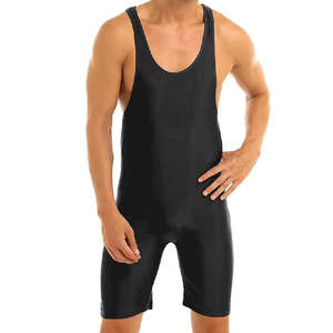 Custom Sublimation Spandex Polyester <b>Wrestling</b> <b>Singlet</b> with Automated Cutting Lightweight Compression Sportswear - Product Image 4