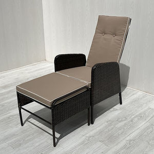 CR00041 Adjustable Customized Color Wicker/<b>Rattan</b> Steel Modern Reclining Lounge Chair Ottoman <b>Cushion</b> Dining Bedroom Kitchen - Product Image 1