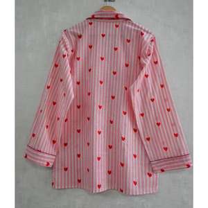 Ensemble de pyjama en coton imprimé à la main pour femmes, vêtements de nuit légers, ensemble de pyjama pour un sommeil confortable et pour se détendre - Product Image 6