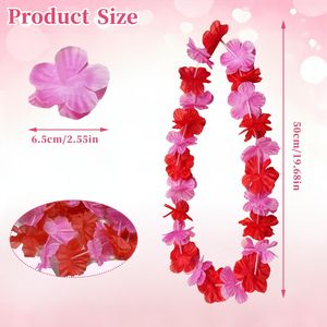 Set di 20 Collane Hawaiane Floreali per San Valentino - Ghirlanda di Fiori Tropicali Rosa per Matrimoni e Feste di Compleanno - Product Image 3
