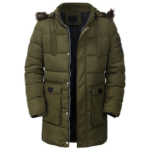 New Arrival Men's Premium Coated <b>Parka</b> <b>Jacket</b> High Quality Winter Stand Collar Front Logo Professional Cotton Fleece OEM Design - Product Image 5