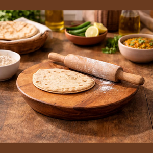 Rodillo y Tabla para Chapati de Madera de Acacia Smart Art, Forma Redonda, Roti Chakla Belan, para Accesorios de Cocina - Product Image 2