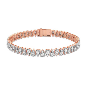 Classy And Trendy Stylish 14k/18k <b>SOLID</b> <b>Gold</b> Jewellery Marion Pear Lab Diamond Tennis Bracelet Sparkling Bridal Wedding Gift - Product Image 5