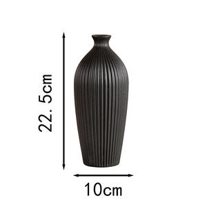 Juego de Jarrones de Cerámica con Rayas Negras, Decoración Minimalista para el Hogar, Arreglo Floral, Jarrón Moderno - Product Image 6