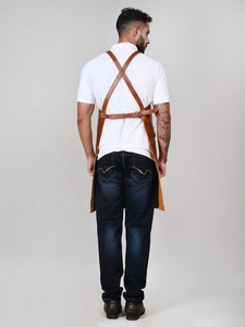 Vente en gros Tablier de magasin industriel robuste personnalisé Tablier de protection en cuir souple lavé durable pour veste de soudage - Product Image 4