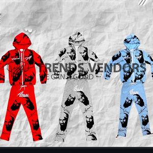 Conjuntos de Sudadera con Capucha y Pantalones Acampanados con Efecto Desgastado y Parches, Estilo Urbano, Trajes Deportivos con Cremallera - Product Image 2