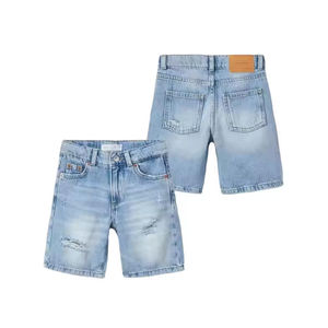 Shorts en jean décontractés personnalisés pour hommes et femmes, taille mi-haute, vente en gros, mode streetwear, appliques et strass personnalisés - Product Image 5