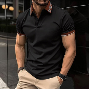Polo décontracté pour homme en tissu doux et respirant, broderie personnalisée, commande en gros, fabricant OEM ODM - Product Image 2