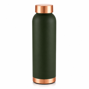 Botella de Agua Moderna de Cobre con Acabado Verde Mate, Reutilizable, Diseño Antiderrames para el Hogar, Oficina, Viajes, Fitness y Uso Diario - Product Image 1