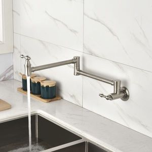 Rubinetto da Cucina a Doppia Maniglia in Ottone Lucidato di Alta Qualità, Rubinetto Pieghevole per Riempimento Pentole, Montaggio a Parete per Uso Commerciale - Product Image 5