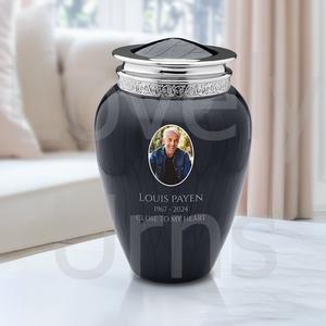 Urna Funeraria de Metal para Cenizas Humanas, Urna Conmemorativa para Adultos, Diseño 'Blessing Portrait Midnight', Proveedor de Fábrica OEM ODM - Product Image 2