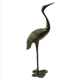 Jaffs Exports Handmade Aluminium Crane Sculpture Figure Modern Traditional Animal <b>Decor</b> Eco-Friendly Tabletop Mount Single-piece - Product Image 1