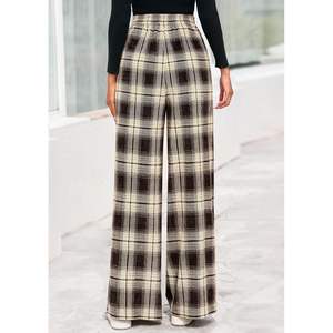กางเกงลำลองผู้หญิงแบบสบายๆ รุ่นคัสตอม 2025 เอวยางยืด ทรงพาลาซโซ ขายาว ใส่เป็นชุดนอนได้ ขากว้าง ผ้าถัก มีกระเป๋า ระบายอากาศได้ดี เหมาะสำหรับชุดฤดูใบไม้ร่วง - Product Image 1
