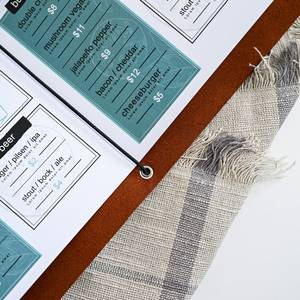 Custom Genuine Leather Menu Holder <b>Ring</b> <b>Binder</b> Menu Folder Wholesale Restaurant Menu Cover Loose Leaf Board ALM-0071 - Product Image 4