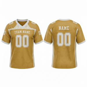 Maillot d'entraînement de football américain personnalisé pour adultes, manches courtes, respirant, option grande taille, 100 % polyester, col en V - Product Image 3