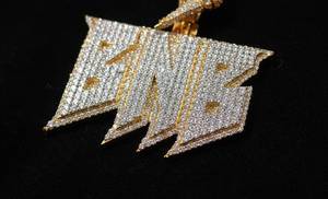 Custom <b>Initial</b> Letter 925 <b>Silver</b> VVS Moissanite Brilliant Cut Claw Setting Luxury Two Tone Name Pendant <b>Necklace</b> - Product Image 3