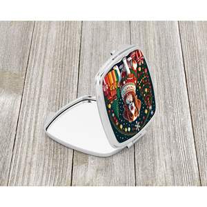 Espejo de maquillaje compacto de Navidad Brittany Spaniel, diseño de mano plegable portátil, regalo de Navidad para mujeres y niñas - Product Image 2