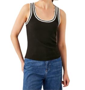 เสื้อกล้ามผ้าฝ้าย100% ระบายอากาศแห้งเร็วของผู้หญิงเสื้อกล้ามแขนกุดสำหรับใส่ในยิมเสื้อคอลึกใส่สบายใหม่ - Product Image 1