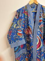 Albornoz Kimono Largo de Algodón Transpirable con Estampado de Tigre para Mujer, con Cierre de Cordón, para Playa, Hotel o Baño, Venta al por Mayor