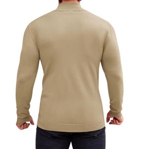 Custom Men's Beige Mock Neck Sweatshirt Slim <b>Long</b> <b>Sleeve</b> Pullover Casual High Collar Basic Everyday <b>Top</b> - Product Image 2