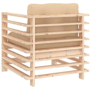 2 pz sedie da giardino in legno massello di pino con cuscini comodo Set di mobili da esterno - Product Image 6